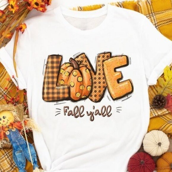 Love Fall Y'All Shirt, Leopard Print Fall Shirt - Picture 1 of 4